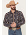 Image #1 - Cody James Men's Outpost Southwestern Print Long Sleeve Snap Flannel Shirt, Blue, hi-res