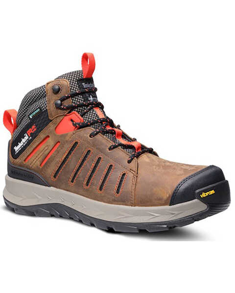 Image #1 - Timberland Men's Trailwind Waterproof Lace-Up Work Boots - Composite Toe , Brown, hi-res