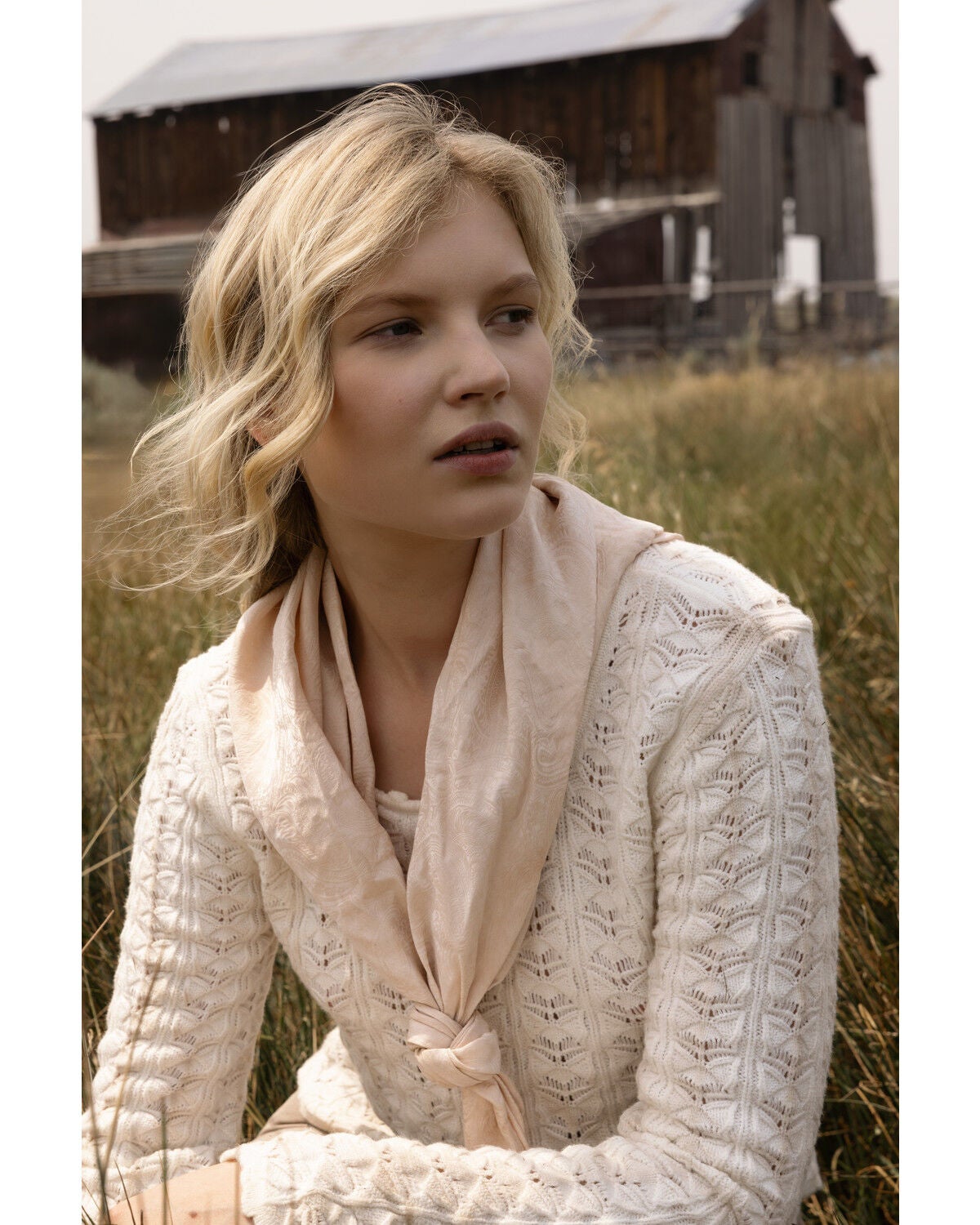 Shyanne Women's Bell Sleeve Pointelle Sweater, Off White, hi-res