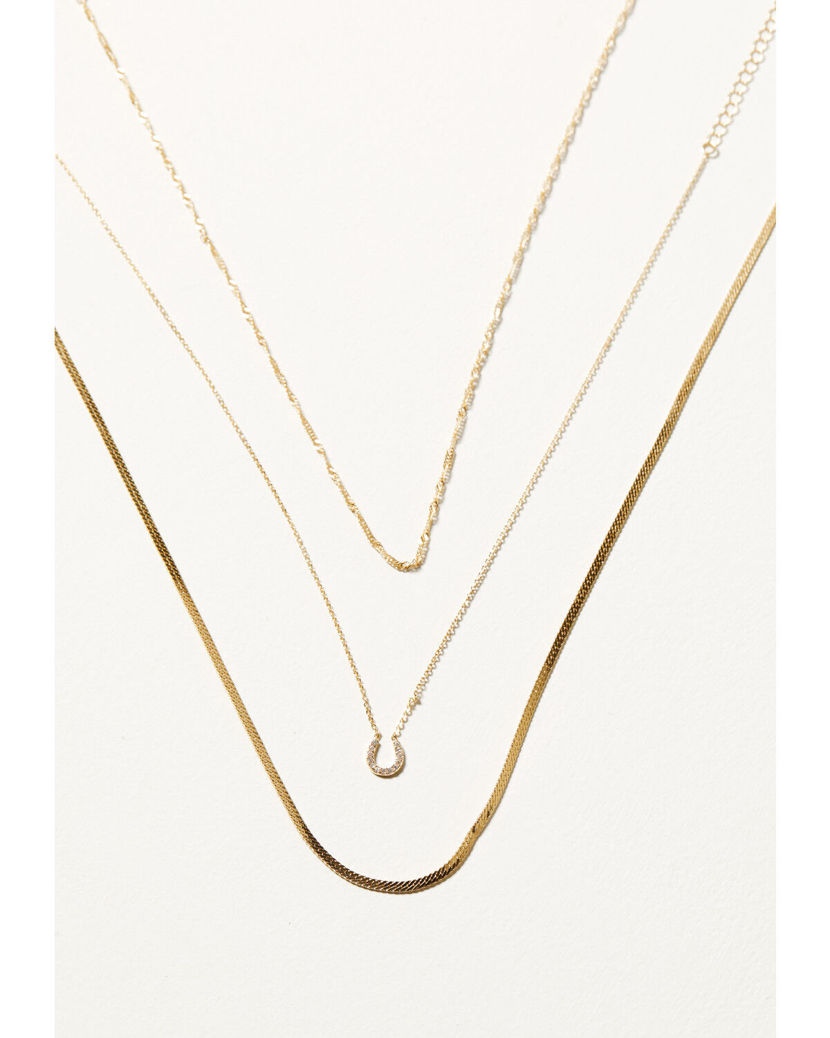 Image #1 - Shyanne Women's Horseshoe Necklace Set - 3 Piece, Gold, hi-res
