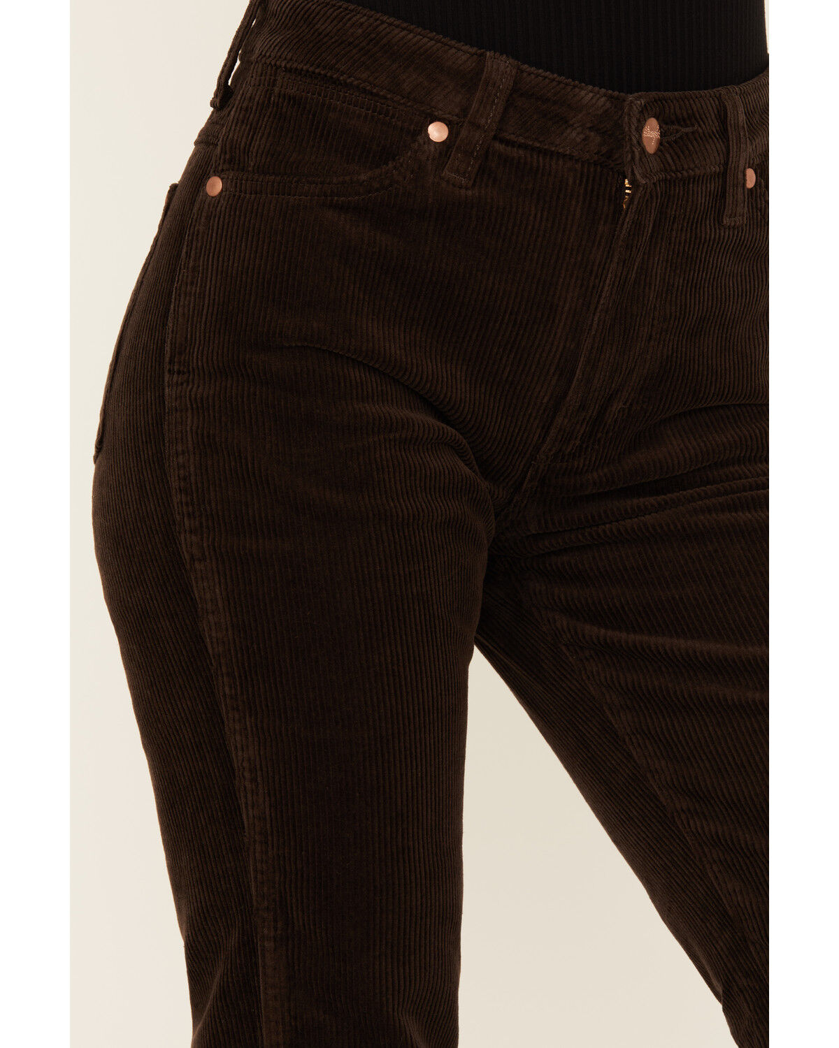 Image #2 - Wrangler Women's Mole Corduroy Westward Mid Rise Bootcut Stretch Denim Jeans, Brown, hi-res