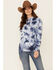 Hooey Women's Tie Die Logo Graphic Hoodie , Navy, hi-res