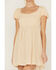 Wild Moss Women's Gingham Short Sleeve Mini Dress, Mustard, hi-res