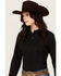 Image #2 - Wrangler Retro Women's Solid Long Sleeve Button-Down Stretch Western Shirt, Black, hi-res