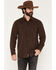 Image #1 - Moonshine Spirit&reg;&nbsp;Men's Side Stage Solid Faux Suede Long Sleeve Snap Western Shirt, Coffee, hi-res