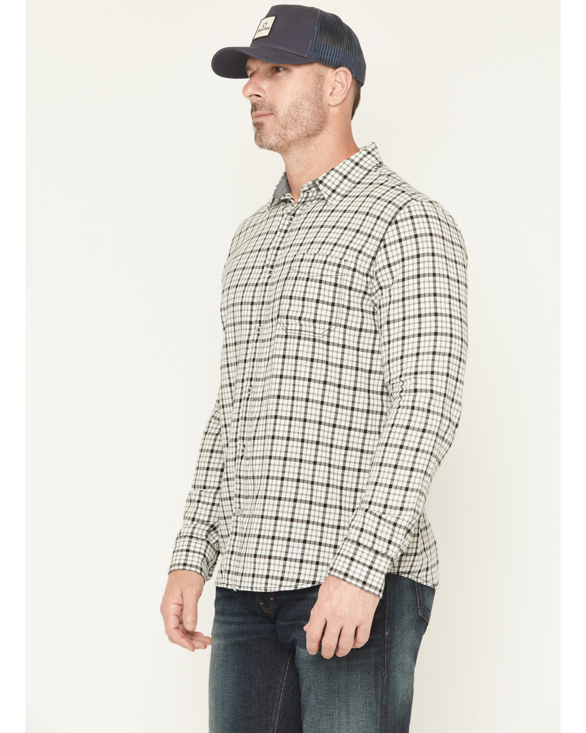 Image #2 - Brothers and Sons Men's Hank Plaid Print Long Sleeve Button-Down Flannel Shirt, Cream, hi-res