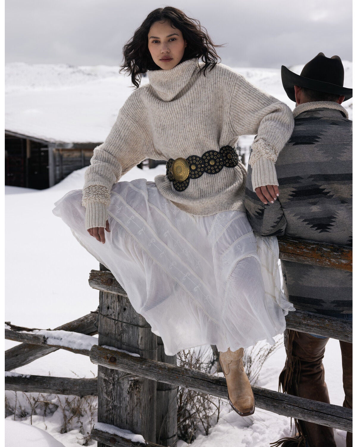 Cleo + Wolf Women's Oversized Turtleneck Sweater, Oatmeal, hi-res