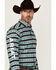 Image #2 - Ariat Men's Team Osborne Southwestern Striped Long Sleeve Button-Down Western Shirt, Turquoise, hi-res