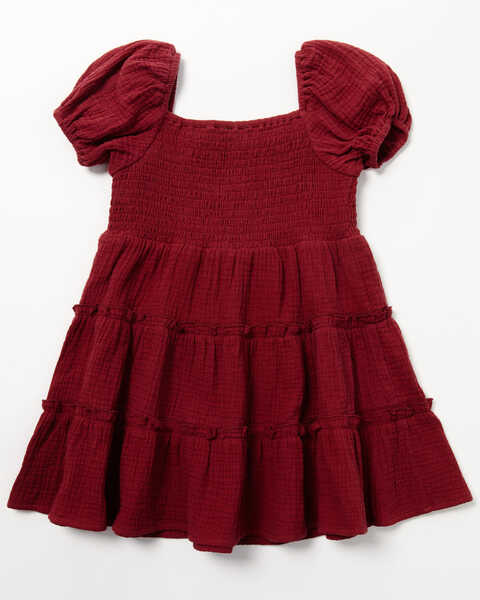 Image #3 - Yura Toddler Girls' Puff Sleeve Ruffle Dress, Red, hi-res
