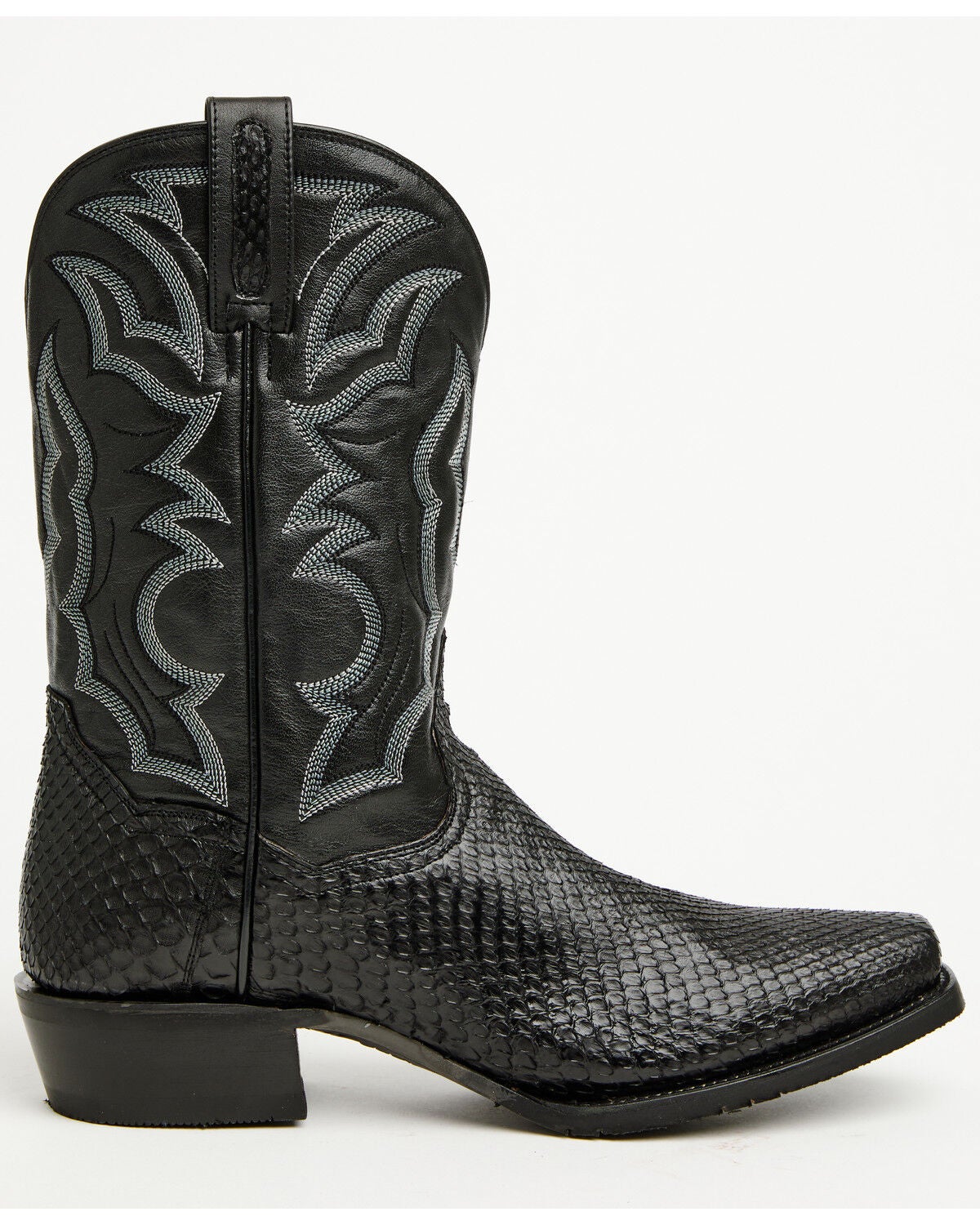 Image #2 - Dan Post Men's Exotic Python Western Boots - Square Toe, Black, hi-res