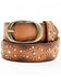 The Leathery Women's Two-Tone Studded Belt, Sand, hi-res