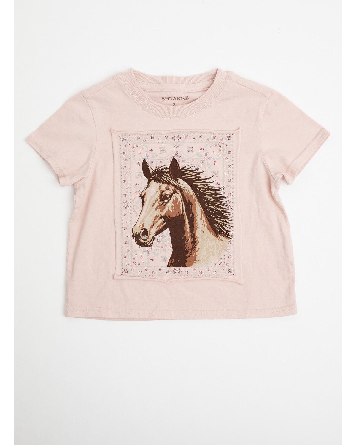Image #1 - Shyanne Toddler Girls' Horse Head Short Sleeve Graphic T-Shirt, Blush, hi-res