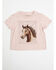Image #1 - Shyanne Toddler Girls' Horse Head Short Sleeve Graphic T-Shirt, Blush, hi-res