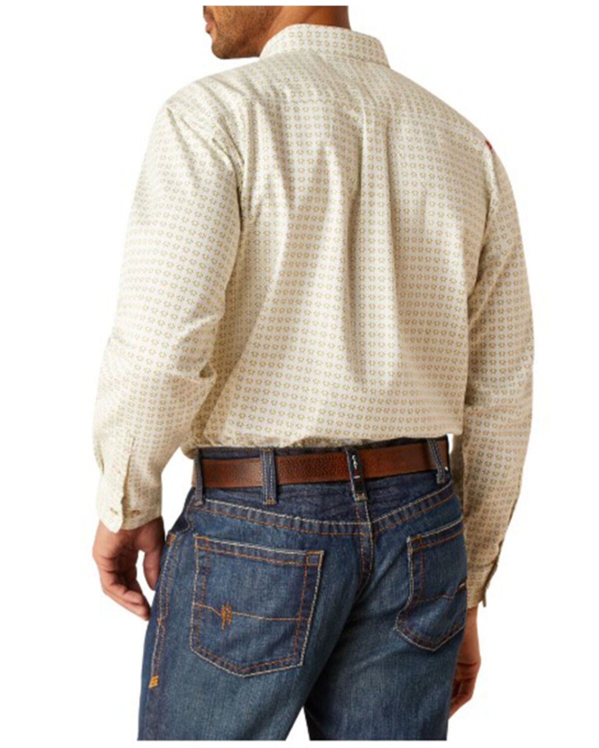 Image #2 - Ariat Men's FR Gosling Geo Print DuraStretch Long Sleeve Button-Down Work Shirt, Green, hi-res