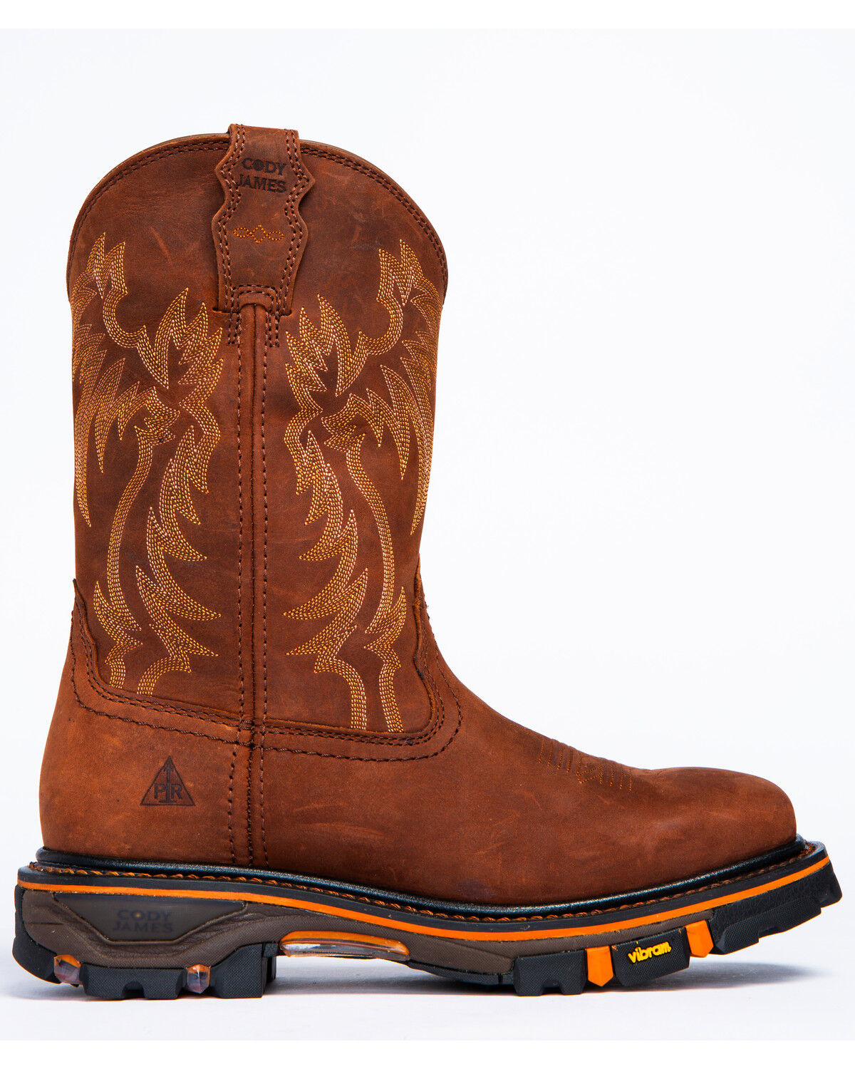 Image #5 - Cody James Men's 11" Decimator Western Work Boots - Soft Toe, Brown, hi-res