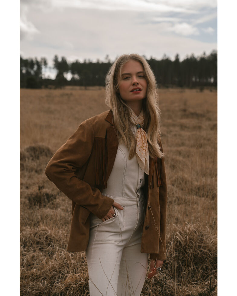 Idyllwind Women's Lena Belle Suede Fringe Jacket, Beige/khaki, hi-res