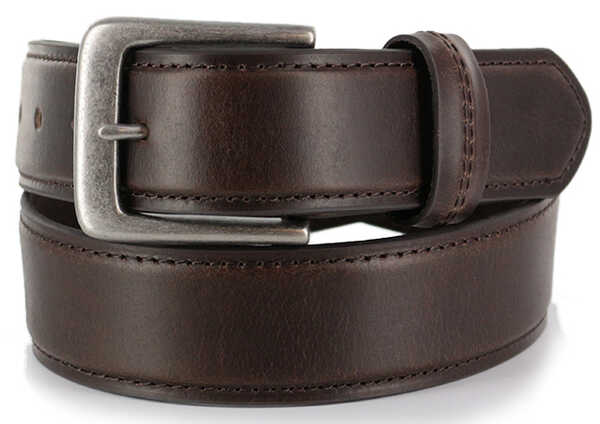 American Worker Men's Brown Leather Belt, Brown, hi-res