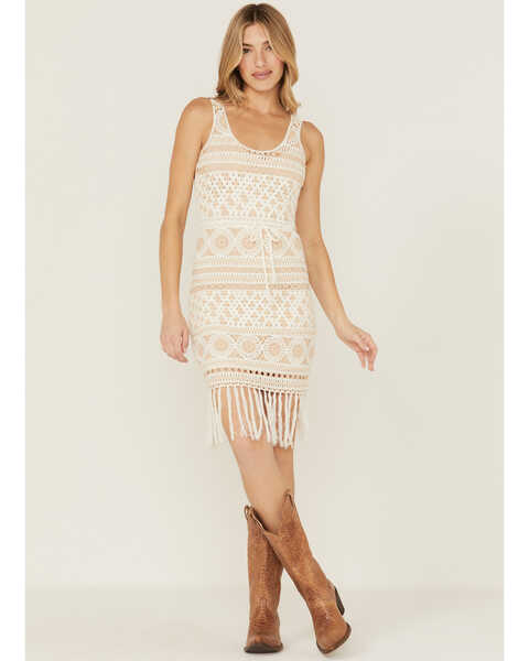 Image #1 - Idyllwind Women's Eaglewood Crochet Dress, White, hi-res