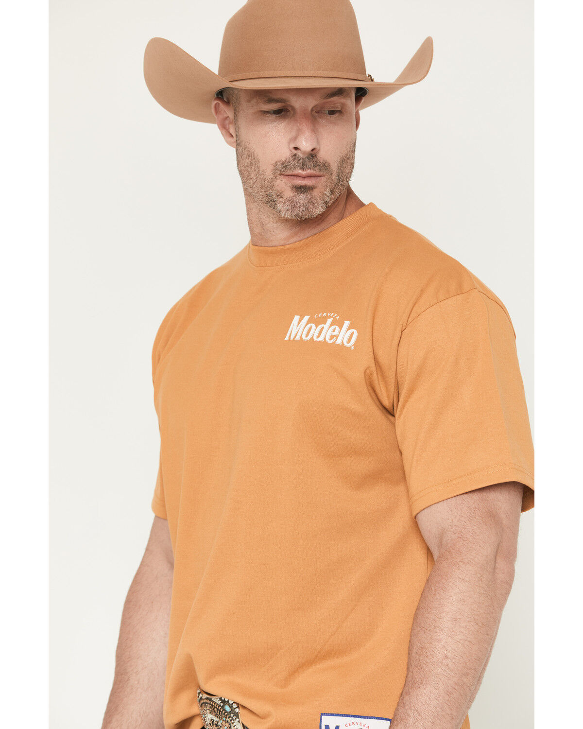 Image #3 - Modelo Men's Cowboy Desert Short Sleeve Graphic T-Shirt, Wheat, hi-res