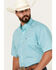 Image #2 - Wrangler Men's Classic Geo Short Sleeve Button-Down Western Shirt, Teal, hi-res