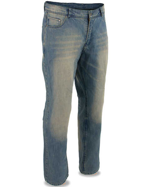 Milwaukee Leather Men's Blue 34" Denim Jeans Reinforced With Aramid - Big, Blue, hi-res