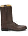 Image #2 - Justin Men's Classics Deerlite Roper Western Boots - Medium Toe, Dark Brown, hi-res