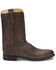 Justin Men's Classics Deerlite Roper Western Boots - Round Toe, Dark Brown, hi-res