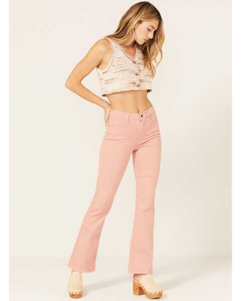 Image #1 - Sneak Peek Women's High Rise Slim Bootcut Jeans, Pink, hi-res