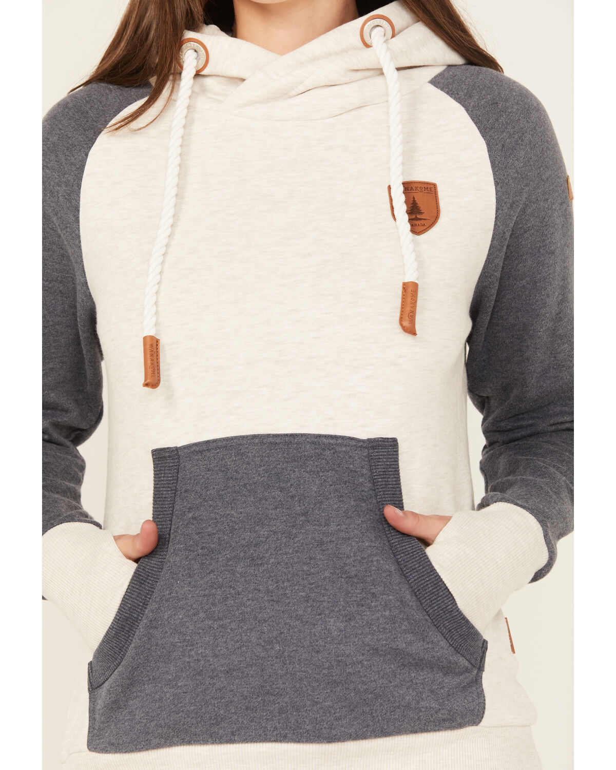 Image #3 - Wanakome Women's Delina Color Block Hoodie, Tan, hi-res