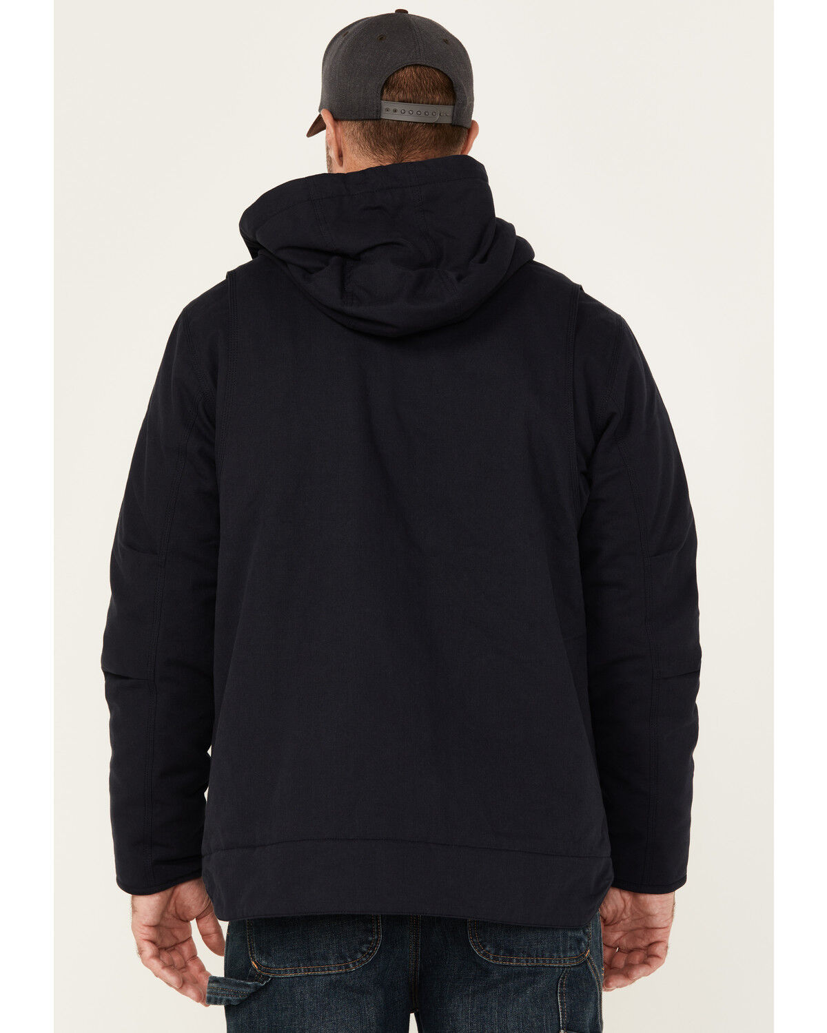 Image #4 - Lucky Brand Workwear Men's Sherpa Lined Hooded Canvas Chore Coat, Navy, hi-res