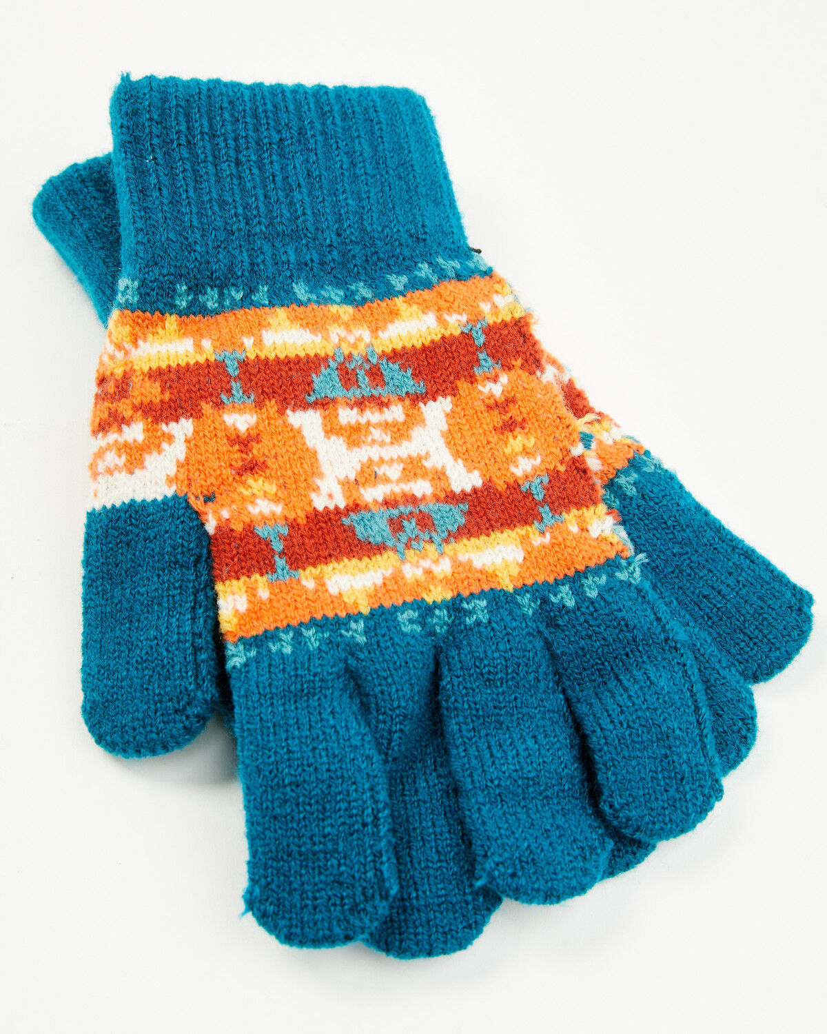Image #5 - Panhandle Women's Southwestern Print Scarf Set - 3 Piece, Teal, hi-res