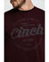 Image #4 - Cinch Men's Burgundy Logo Graphic T-Shirt  , Burgundy, hi-res