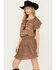 Image #2 - Shyanne Women's Smocked Waist Printed Dress, Medium Brown, hi-res