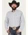 Image #1 - Cinch Men's Plaid Print Long Sleeve Button-Down Western Shirt, White, hi-res