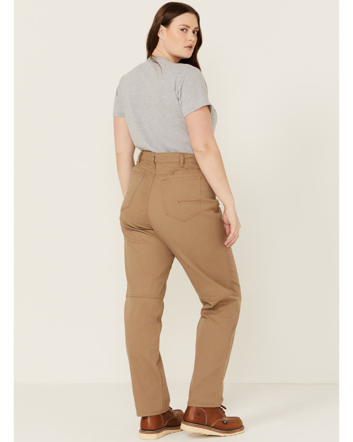 Image #3 - Ariat Women's Rebar PR Made Tough Straight Pants - Plus, Khaki, hi-res