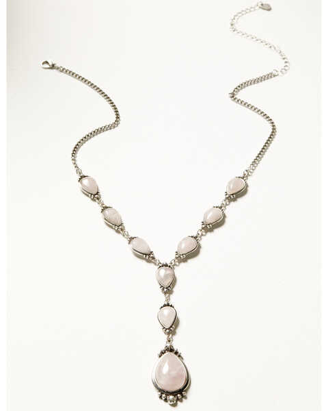 Image #1 - Shyanne Women's Moonbeam Stone Drop Necklace, Silver, hi-res
