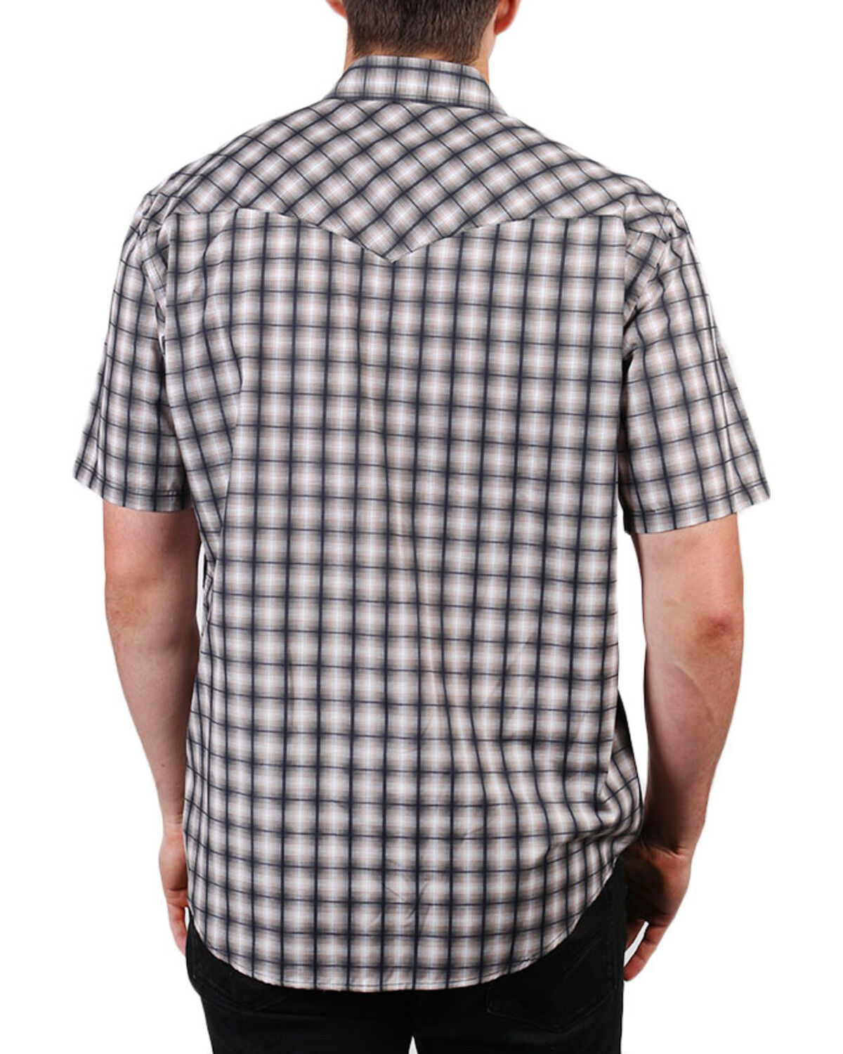 Image #2 - Pendleton Men's Ombre Plaid Print Short Sleeve Snap Western Shirt, , hi-res