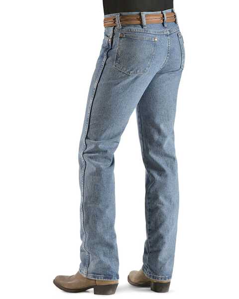 Image #1 - Wrangler 936 Cowboy Cut Slim Fit Prewashed Jeans - 38" Inseam, Antique Blue, hi-res