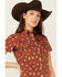Image #2 - Shyanne Women's Desert Conversational Short Sleeve Stretch Snap Western Shirt, Lt Brown, hi-res