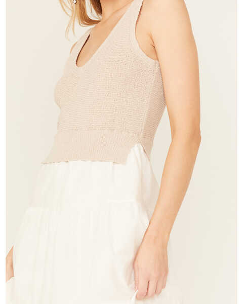Image #3 - Revel Women's Knit Bodice Tiered Maxi Dress, White, hi-res
