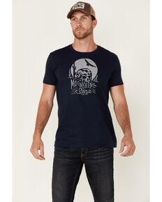 Moonshine Spirit Men's Navy Moon Skull Graphic Short Sleeve T-Shirt , Navy, hi-res