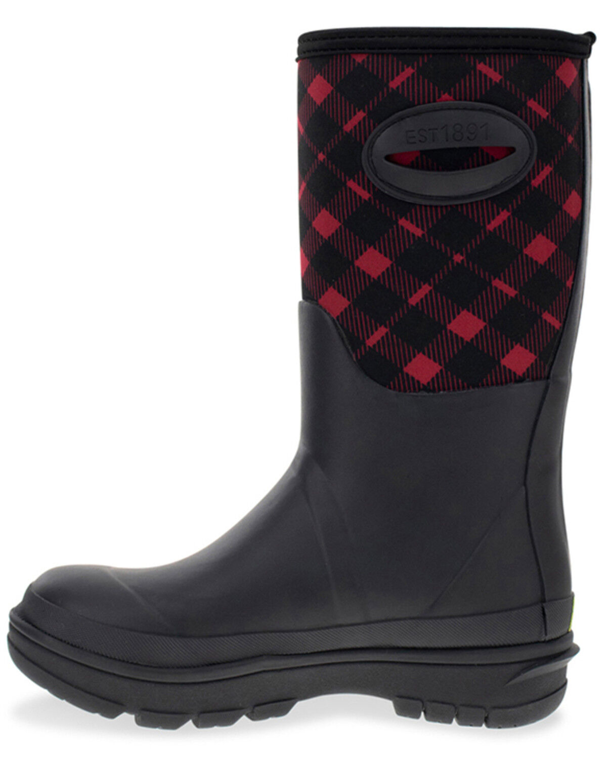 Image #3 - Western Chief Women's Polarprene Buffalo Check Faux Fur Mid Rubber Boots, Black, hi-res