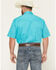 Image #4 - Roper Men's Amarillo Solid Short Sleeve Pearl Snap Stretch Western Shirt, Teal, hi-res
