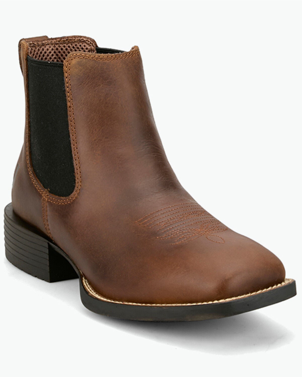 Justin Men's Norman Chelsea Boots - Broad Square Toe, Brown, hi-res