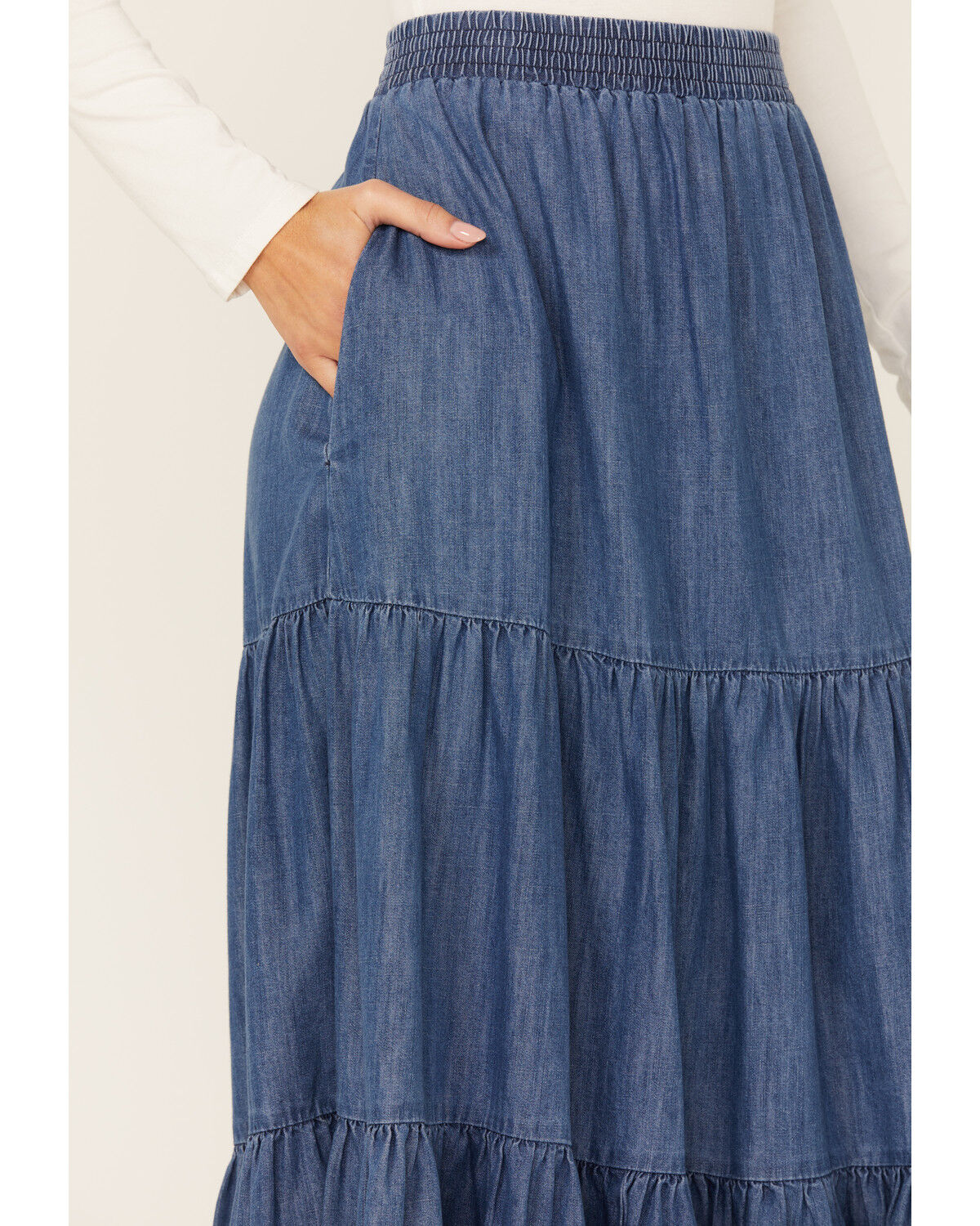 Image #2 - Ariat Women's Chambray Maxi Skirt, , hi-res