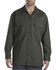 Dickies Men's Solid Twill Button Long Sleeve Work Shirt, Olive Green, hi-res
