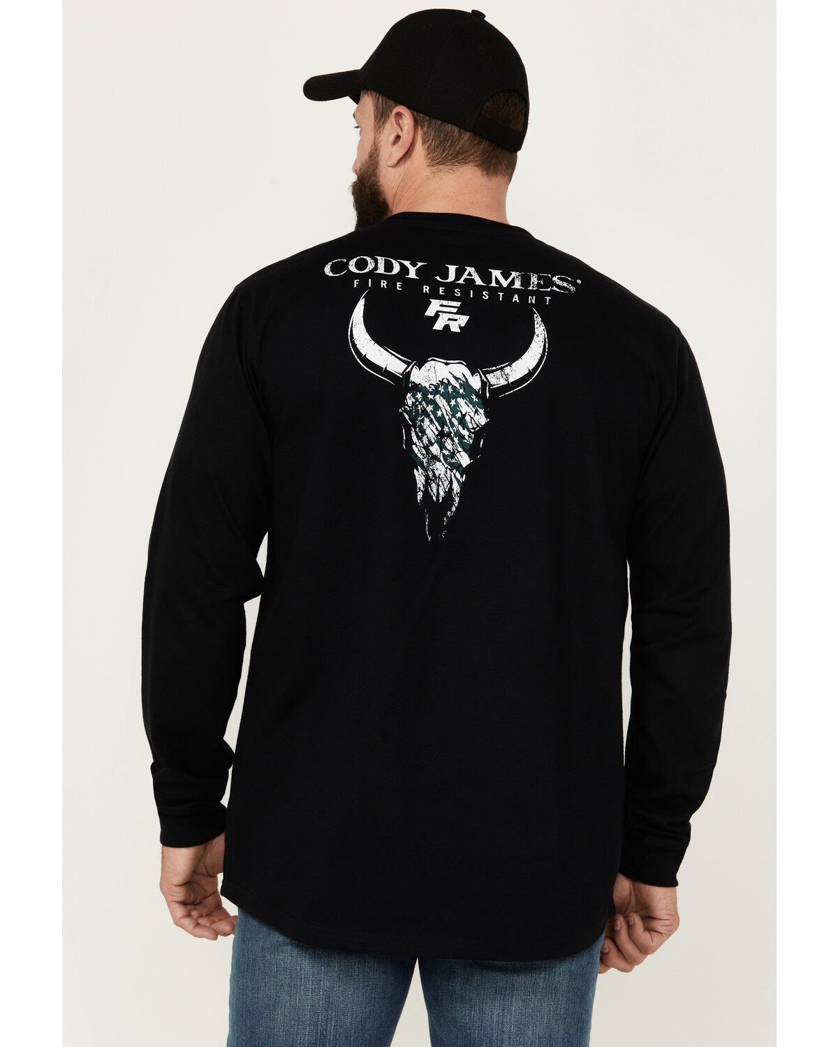 Image #1 - Cody James Men's FR Graphic Long Sleeve Graphic Work T-Shirt, Black, hi-res