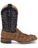 Image #2 - Justin Men's Ocean Front Exotic Pirarucu Western Boots - Broad Square Toe, Tan, hi-res
