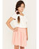 Image #1 - Shyanne Girls' Scrunchie & Eyelet Top & Gingham Print Skirt Set - 4-Piece, , hi-res