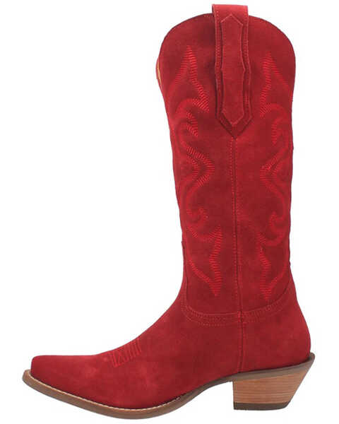 Image #3 - Dingo Women's Out West Suede Western Boots - Pointed Toe , Red, hi-res